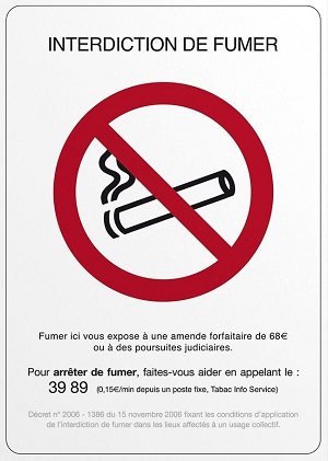 Interdiction de FUMER - Vitrophanie